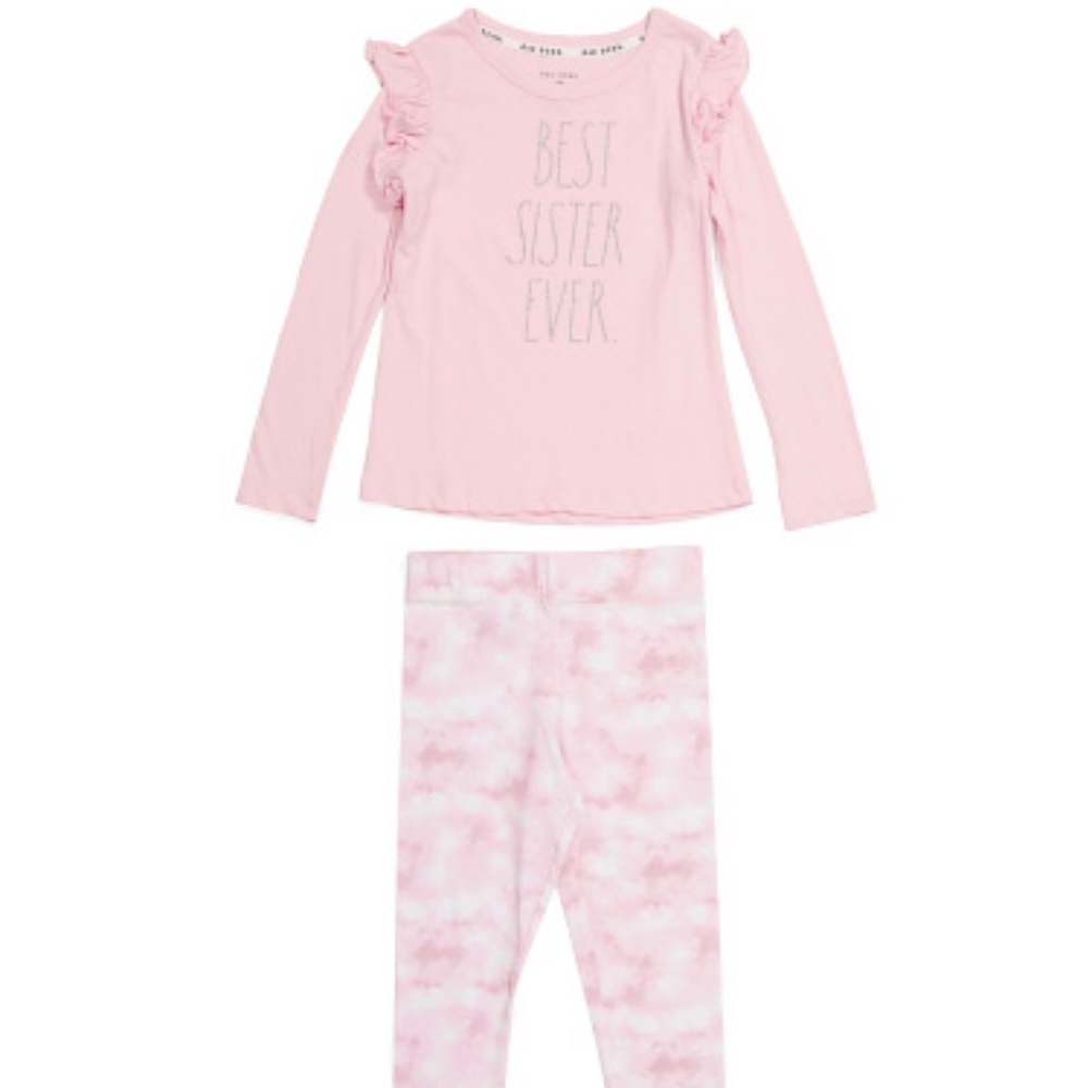 NWT Rae Dunn girl’s “Best Sister Ever” shirt and matching pants set size 4